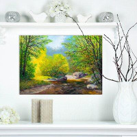 Made in Canada - East Urban Home 'Summer Forest in Beautiful River - Landscapes' Painting