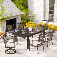 Lark Manor 6-seat Patio Dining Set With Swivel Cushioned Chairs