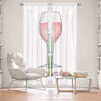 East Urban Home Lined Window Curtains 2-panel Set for Window Size by Marley Ungaro - Cocktails Rose Wine