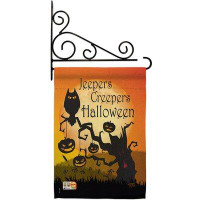 Breeze Decor Jeepers Creepers - Impressions Decorative Metal Fansy Wall Bracket Garden Flag Set GS112008-BO-03