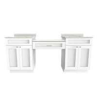 Wildon Home® Wildon Home® 78'' Double Bathroom Vanity With Desk Dovetail Solid Wood Drawer With Carrara Quartz Top