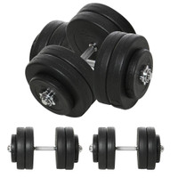ADJUSTABLE 2 X 55LBS WEIGHT DUMBBELL SET FOR WEIGHT FITNESS TRAINING EXERCISE FITNESS HOME GYM EQUIPMENT, BLACK (PAIR)