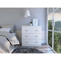 Ebern Designs 3 Drawer Dresser With Superior Top, Handles 33.5" H x 16.38" W x 31.5" D