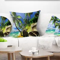 East Urban Home Seascape Palms in Hawaii Island Beach Pillow