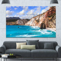 Design Art 'Greek Islands Scenic Beaches' Photographic Print on Wrapped Canvas