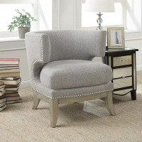 Alma Jordan Dominic Barrel Back Accent Chair White and Weathered Grey
