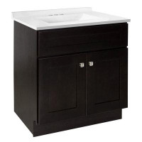 Design House Concord Vanity In White With Solid White Cultured Marble Top, Fully Assembled, 61-Inch