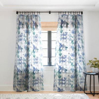 East Urban Home Jacqueline Maldonado Dye Ovals Blue Green 1pc Sheer Window Curtain Panel