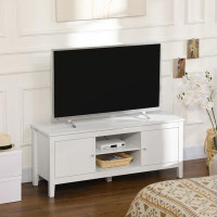 Winston Porter Keeve TV Cabinet Stand for TVs up to 55" with Shelves and Doors, White