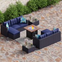 Lark Manor 6 - Person Outdoor Seating Group With Cushions And Fire Pit Table