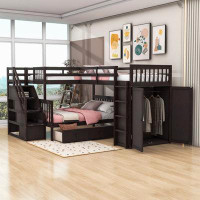 Harriet Bee Januita 3 Drawer L-Shaped Bunk Beds with Shelves by Harriet Bee