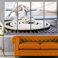 Made in Canada - Design Art 'White Nautical Mooring Rope' Photographic Print Multi-Piece Image on Canvas