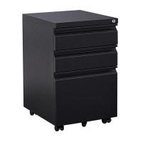 ouyessir 15.35'' Wide 3 -Drawer Mobile Steel File Cabinet