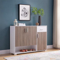 Everly Quinn Multifunctional Shoe Cabinet with Doors and Shelves