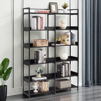 Latitude Run® Modern 6-Tier Bookshelf with Stainless Steel Frame