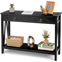 Breakwater Bay Console Table Entryway Sofa Side Table With Drawer & Open Shelf, Modern Narrow Couch Table, Thin Entry Ta