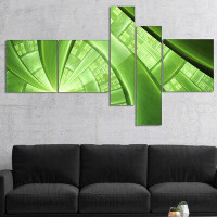 East Urban Home 'Green Fractal Exotic Plant Stems' Graphic Art Print Multi-Piece Image on Canvas