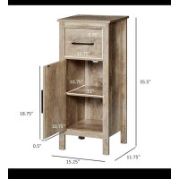 NTYUNRR Kleankin Bathroom Floor Cabinet Storage Cupboard With Drawer And Adjustable Shelf For Entryway Or Living Room