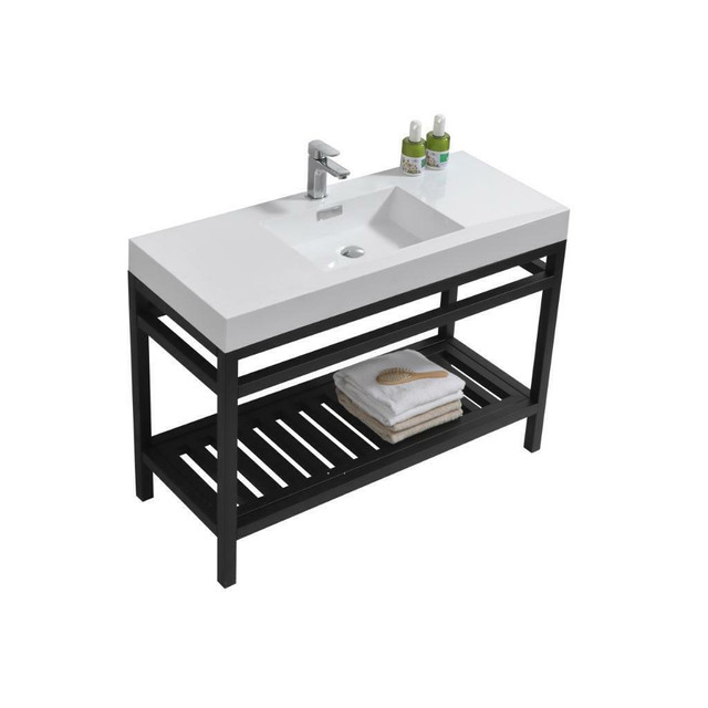 Elegant Stainless Steel Console Vanity - 6 Sizes & 2 Finishes ( 16, 24, 30, 36, 48 & 60 )( Matte Black &amp; Chrome )KBQ in Cabinets & Countertops - Image 4