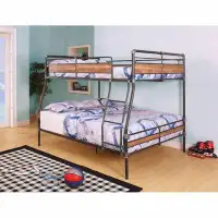 shunda Metal Standard Bunk Bed with Built-in-Desk by Shunda
