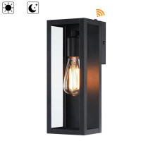 17 Stories 1-Light 15.76-in Outdoor Wall Light with Matte Black Finish & Clear glass shade