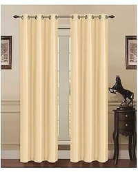 Madonna Solid Blackout Thermal Grommet Curtain Panels Sally Textiles Curtain Color: Beige 38in W x 84in L each panel, se