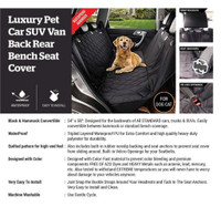 NEW DELUXE PET SEAT COVER TRUCK CAR SUV BLACK PROTECTION COVER PSCB