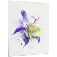 Made in Canada - Design Art 'Purple Flower with White Petals' Painting Print on Metal