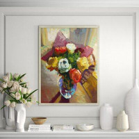 Wendover Art Group Roses on Table - Picture Frame Rectangle Painting on Canvas