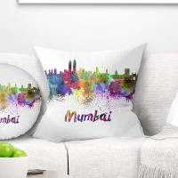 East Urban Home Cityscape Mumbai Skyline Pillow