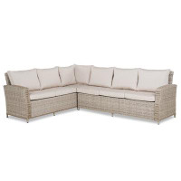 Red Barrel Studio Dhirpal 80.31'' Wide Outdoor L-Shaped Patio Sectional Set with Cushions