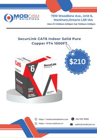 SecurLink CAT6 Indoor Solid Pure Copper FT4 1000FT Network Bulk Cable FOR SALE!!!