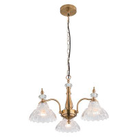 House of Hampton Gerrin 3-Light Chandelier with Elegant Flower-Shape Lampshades