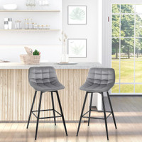 Counter Chairs 17.75" x 18.5" x 34.75" Gray