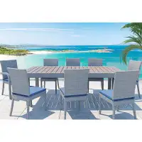 Wildon Home® Balcones 9-Piece Outdoor Dining Table Set With 8-Dining Chairs