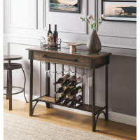 Williston Forge Cantura Bar Height 19'' Solid Wood Trestle Dining Table