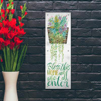 Trinx Trinx ''Bless This Home Hanging Plant'' By Cindy Jacobs, Acrylic Glass Wall Art