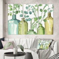 East Urban Home 'Mixed Botanical Green Leaves I0' - Wrapped Canvas Painting Print