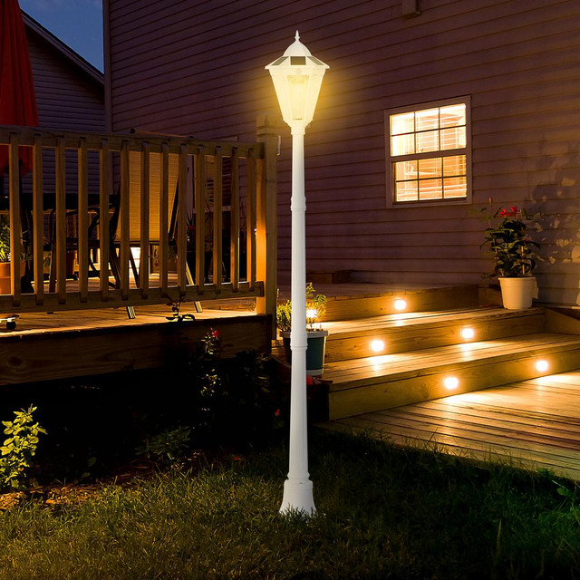 Outdoor Lamp Post 8.7" x 8.7" x 77.2" White in Patio & Garden Furniture