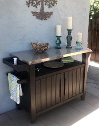 Patio Furniture Kitchen Island Bar Cart Storage Cabinet Outdoor Table