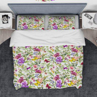 Made in Canada - East Urban Home Designart Blossoming Orchids Butterflies Duvet Cover Set
