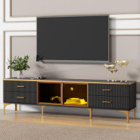 Mercer41 Stylish LED Jorde with Marble-veined Table Top for TVs Up to 78''