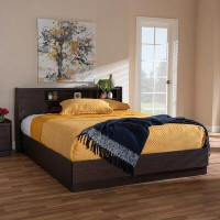 Wade Logan Ailene Modern And Contemporary Brown Finished Queen Size Platform Storage Bed