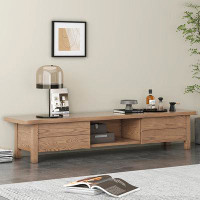 LORENZO All Solid Wood TV Cabinet Nordic Ash Wood Living R 78.7 W Storage Credenza