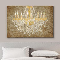 IDEA4WALL Floral Pattern Gold Crystal Chandelier Decor Lights Stylish Contemporary Relax Calm Wall Art