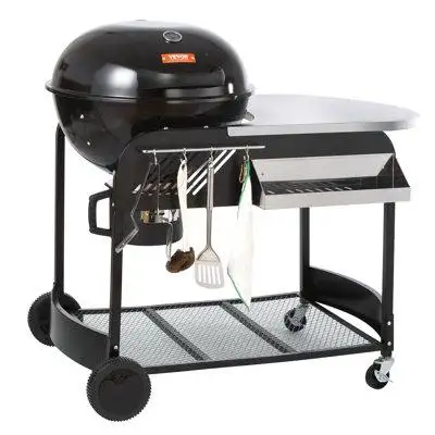 VEVOR 21 inch Kettle Charcoal Grill BBQ Portable Grill with Cart Outdoor Cooking