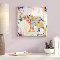 Ebern Designs 'Magical Elephant' Acrylic Painting Print on Canvas
