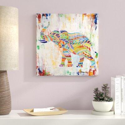 Ebern Designs 'Magical Elephant' Acrylic Painting Print on Canvas in Arts & Collectibles