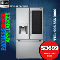 LG STUDIO SRFVC2416S 36 Smart Insta View Door-in-Door Large Capacity Counter-Depth Refrigerator with Craft Ice Maker 24