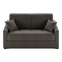 Casa Italia Furniture Canapé-lit à accoudoirs carrés en cuir véritable 81 po